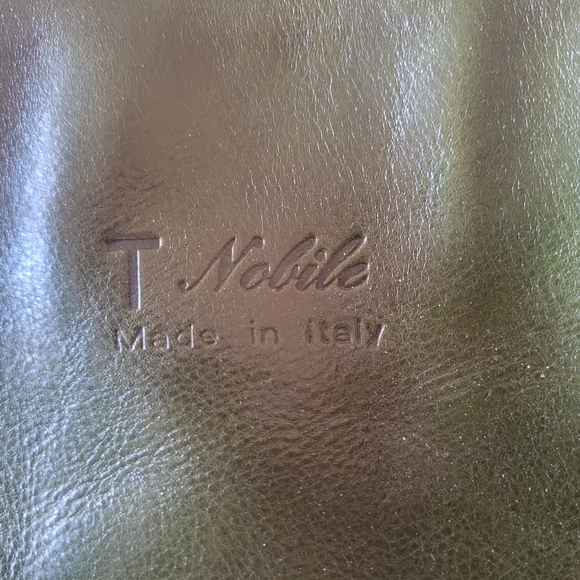 Green Italian Leather Tote Bag - Picture 4 of 7